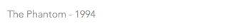 The Phantom - 1994